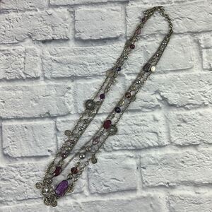 Premier Designs Passionista Antique Silver with Purple Beads Necklace